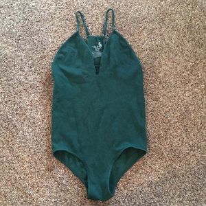 Intimately free people green racer back bodysuit